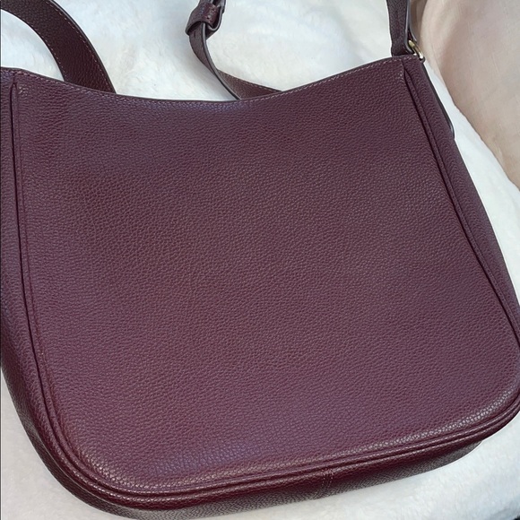 Ralph Lauren Pebbled Leather Large Cameryn Crossbody in Pinot Noir - Picture 4 of 10